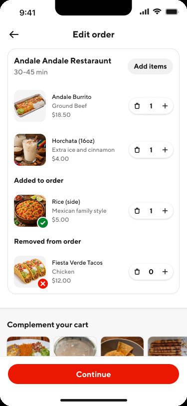 Editing an order after checkout
